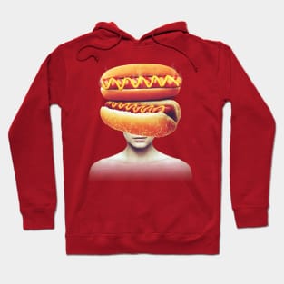 Hotdog head portrait Hoodie